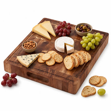 Acacia Wood Chopping Board with Juice Groove, 40x32 cm