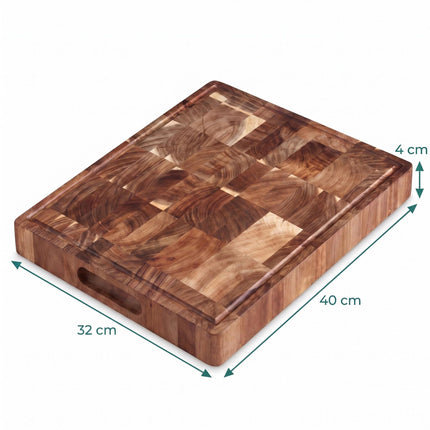Acacia Wood Chopping Board with Juice Groove, 40x32 cm