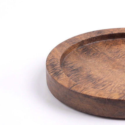 Acacia Wood Coaster Set with Holder – 6 Pieces