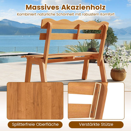 Acacia Wood Garden Bench, 2-Seater, 360kg Capacity