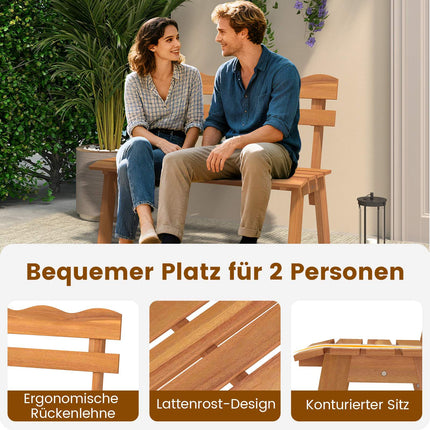 Acacia Wood Garden Bench, 2-Seater, 360kg Capacity