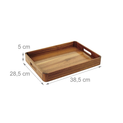 Acacia Wood Serving Tray with Handles – Durable & Stylish