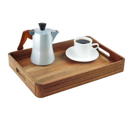Acacia Wood Serving Tray with Handles – Durable & Stylish