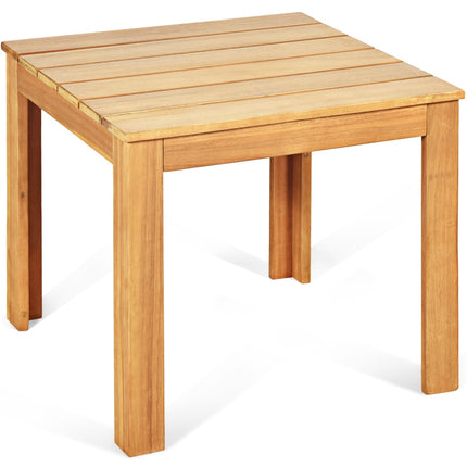 Acacia Wood Side Table, Square, Water-Resistant, 45x45x41 cm