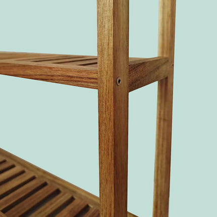 Acacia Wood Wall Shelf, 3-Tier Storage