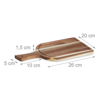 Acacia wood cutting board with handle