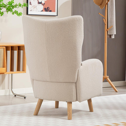 Accent Chair, Plush Upholstery, Foam Cushion, Beige