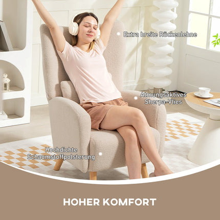 Accent Chair, Plush Upholstery, Foam Cushion, Beige