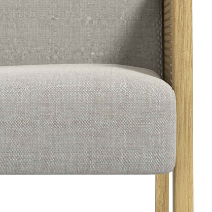 Accent Relaxation Chair, upholstered rattan look, linen look