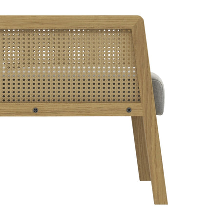 Accent Relaxation Chair, upholstered rattan look, linen look