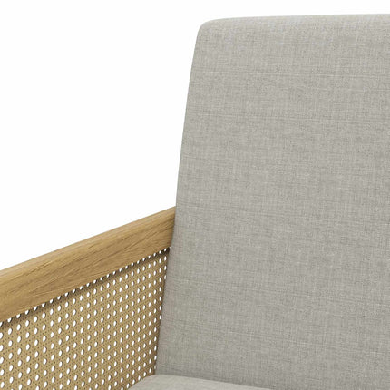 Accent Relaxation Chair, upholstered rattan look, linen look