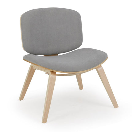 Accent Chair with Backrest, Padded Seat – Light Grey