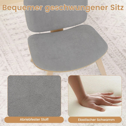 Accent Chair with Backrest, Padded Seat – Light Grey