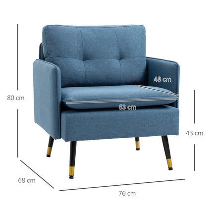 Accent Chair with Button Tufting, Removable Cushions, Black