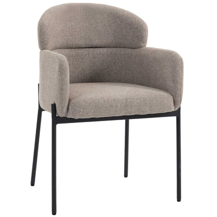 Accent Lounge Chair, Armrests, Chenille Upholstery, Metal Legs, Tan