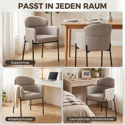Accent Lounge Chair, Armrests, Chenille Upholstery, Metal Legs, Tan