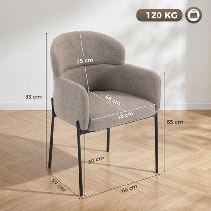 Accent Lounge Chair, Armrests, Chenille Upholstery, Metal Legs, Tan