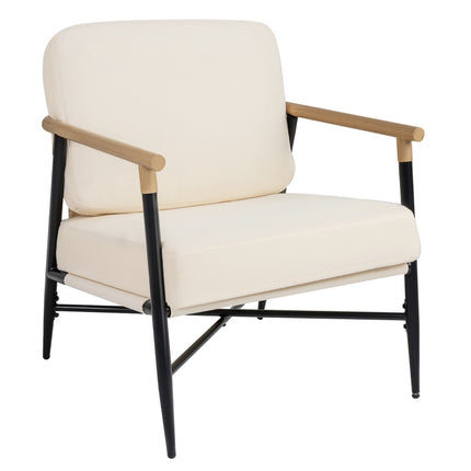 Accent Lounge Chair, Beige, Removable Zippered Cushions
