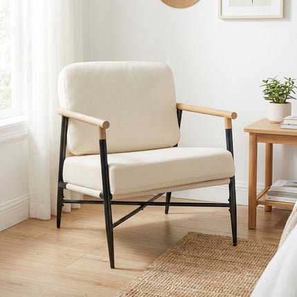 Accent Lounge Chair, Beige, Removable Zippered Cushions