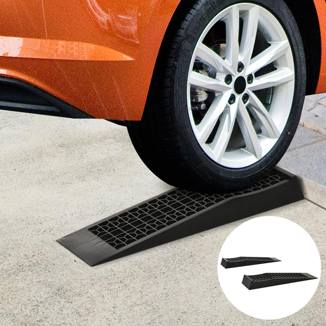 Rubber threshold ramp set, black, 70x20x8 cm, curb