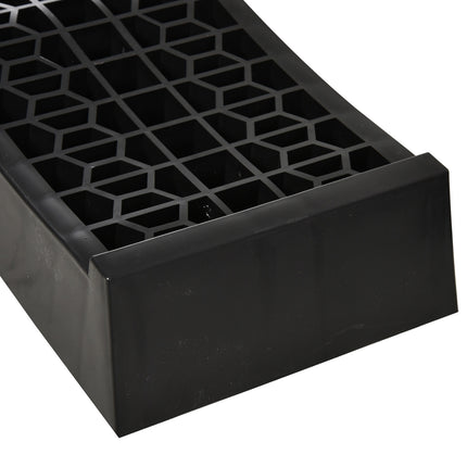 Rubber threshold ramp set, black, 70x20x8 cm, curb