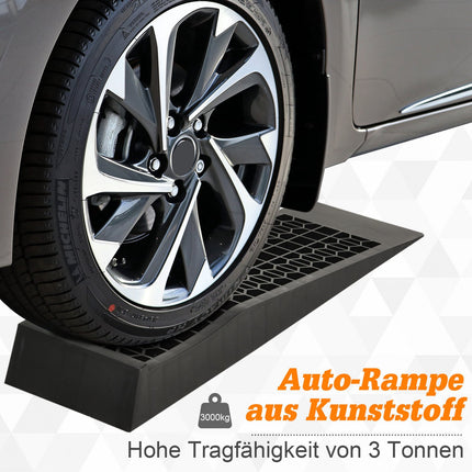Rubber threshold ramp set, black, 70x20x8 cm, curb