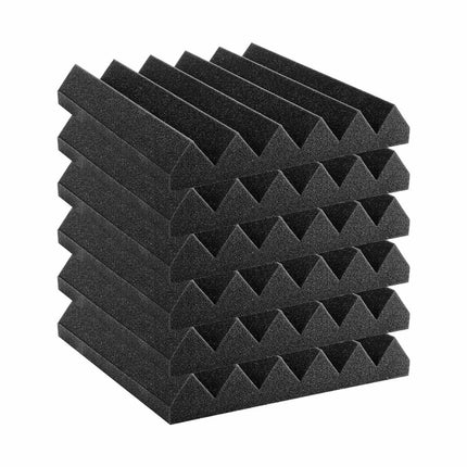 Acoustic Foam Panels 36-Pack, 12x12x2 In, Black
