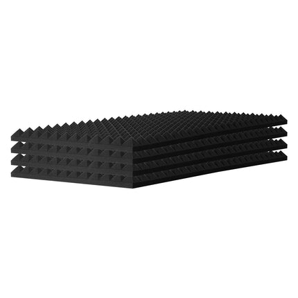 Acoustic Foam Panels 4 Pack, 48 x 24 x 2 in, Pyramid, Black