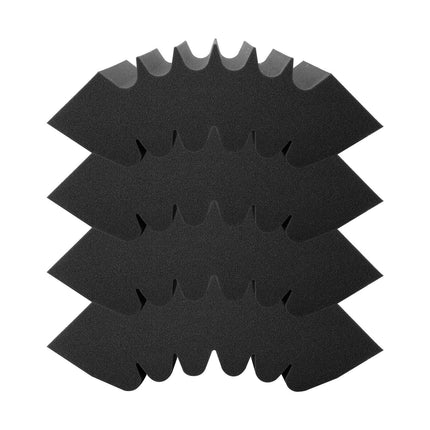Acoustic Foam Panels, 4 Pack, Self-Adhesive Wedge, Black