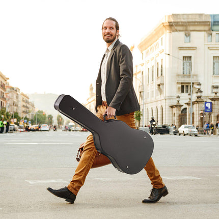 Acoustic Guitar Hard Case, Lock and Keys, Fits 39–41 in