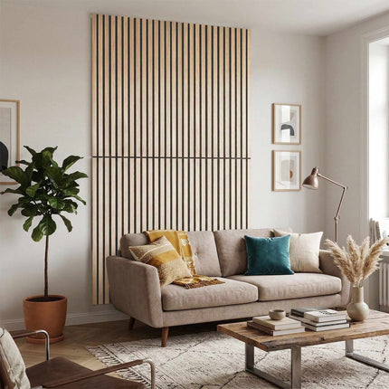 Acoustic Wall Panel Set, 120x60 cm, Wood Veneer Slats