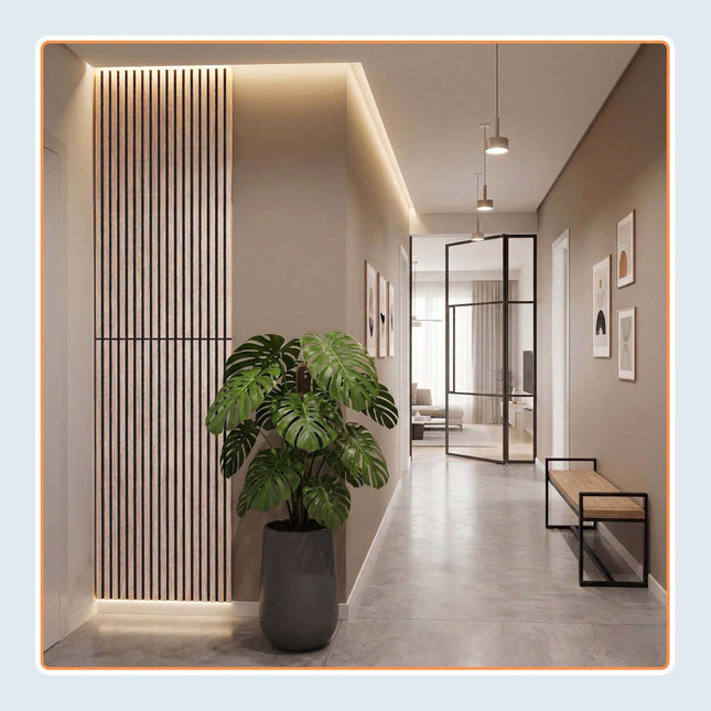 Acoustic Wall Panel Set, 120x60 cm, Wood Veneer Slats