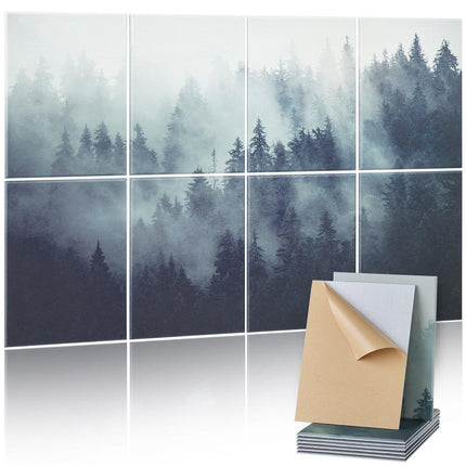 Acoustic Wall Panels, Self-Adhesive Polyester, 8-Pack