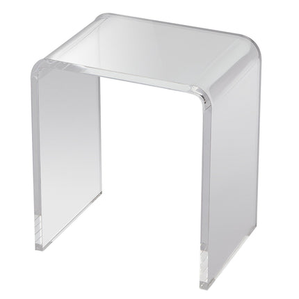 Acrylic C-Shaped Side Table, Clear, 55 Lb Capacity