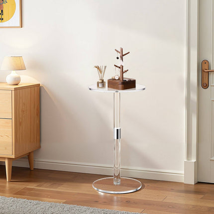 Acrylic Drink Table, Clear Round Top 10 x 21 in