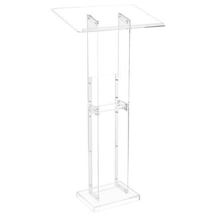 Acrylic Lectern Podium Stand, 1265 mm, Storage Shelf