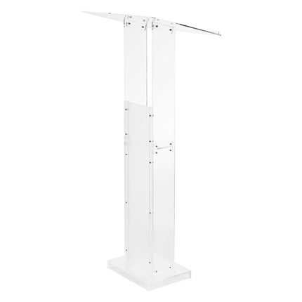 Acrylic Lectern Podium Stand, 1265 mm, Storage Shelf