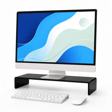 Acrylic Monitor Riser – Black, 35x20x10 cm, Ergonomic Stand