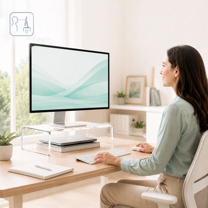 Acrylic Monitor Riser – Ergonomic Stand, 50 x 20 x 10 cm