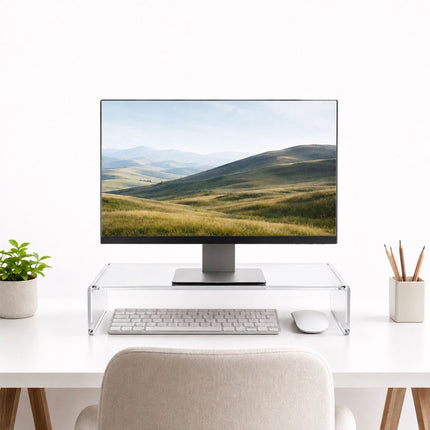 Acrylic Monitor Riser – Transparent, 35 x 20 x 10 cm