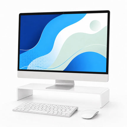 Acrylic Monitor Riser, White, 35x20x10 cm