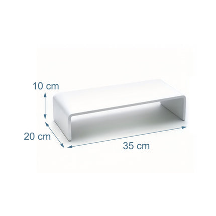 Acrylic Monitor Riser, White, 35x20x10 cm