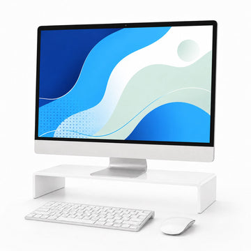 Acrylic Monitor Riser, White, 50x20x10 cm