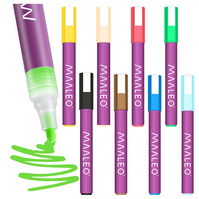 Acrylic Paint Markers Set, 8 Waterproof Colors, 8ml Each