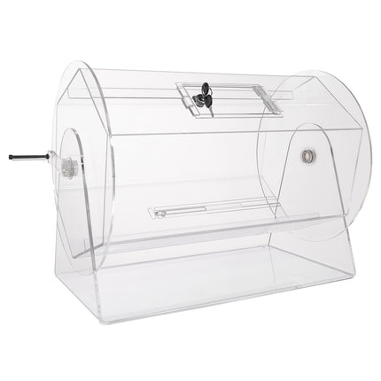 Acrylic Raffle Drum, Holds 10,000 Tickets, Lock And 2 Keys