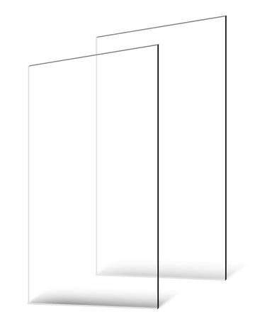 Acrylic Sheets, Clear, 24 x 48 in, 1/8 in, 2-Pack