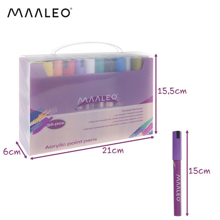 Acrylic markers - set of 36 Maaleo 25813