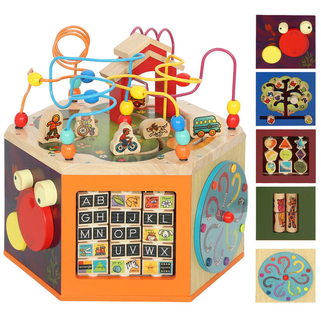 Activity Cube, 8-in-1 Motor Skills Toy, 41.5 x 37.5 cm, Multicolor