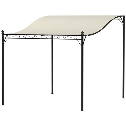 Aanbouwpaviljoen pergola met dak, waterafstotende paviljoenoverkapping, vrijstaand tuinpaviljoen, terraspaviljoen, overkapping, zonwering voor terras, tuin, ca. 2,5 x 3 x 2,5 m, crèmewit Aosom