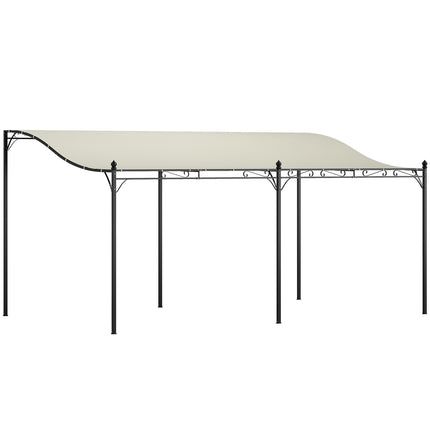 Aanbouwpaviljoen pergola met dak, waterafstotende paviljoenoverkapping, vrijstaand tuinpaviljoen terraspaviljoenoverkapping zonwering voor terrastuin ca. 3x5x2,5m crèmewit Aosom